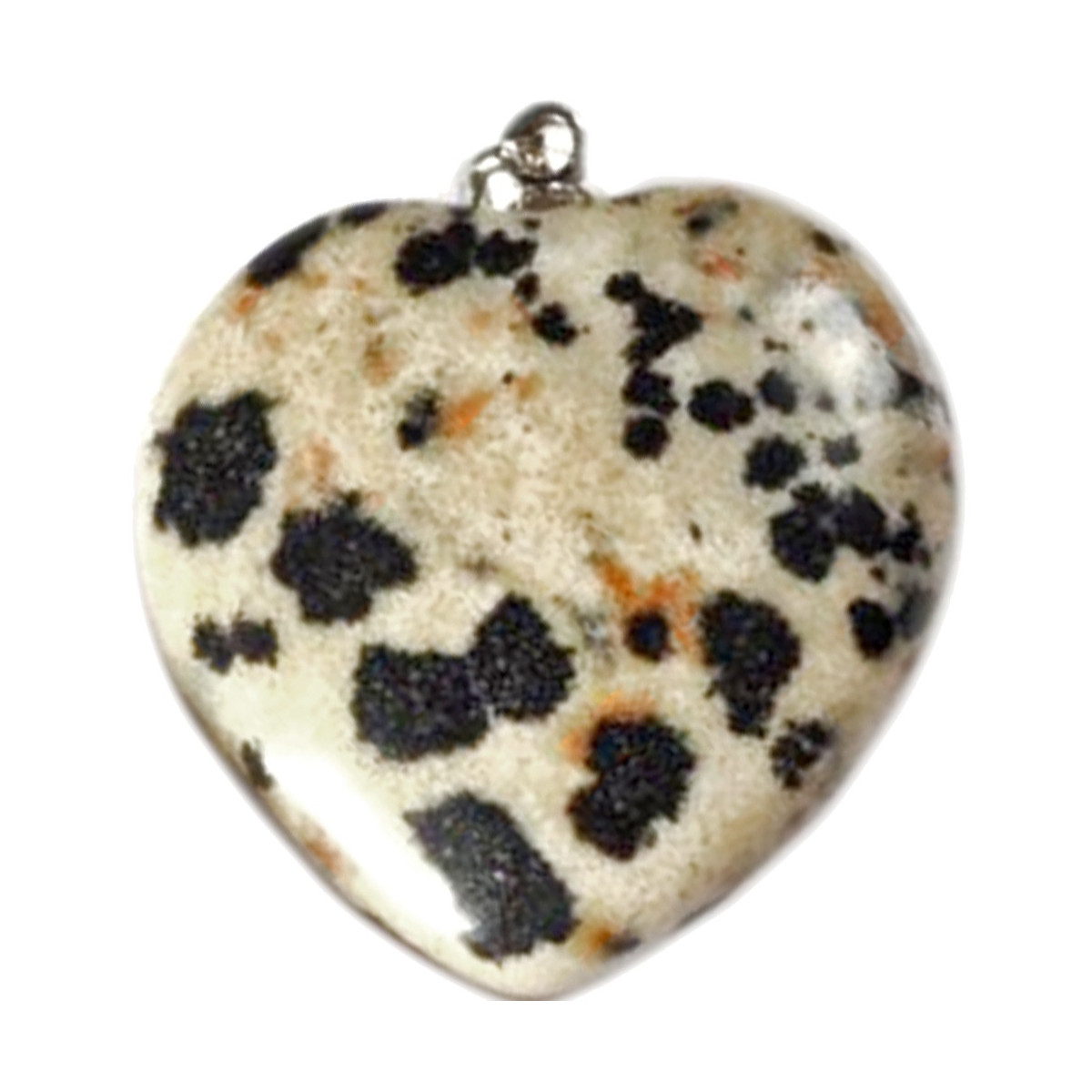 Pendentif Coeur en Jaspe Dalmatien