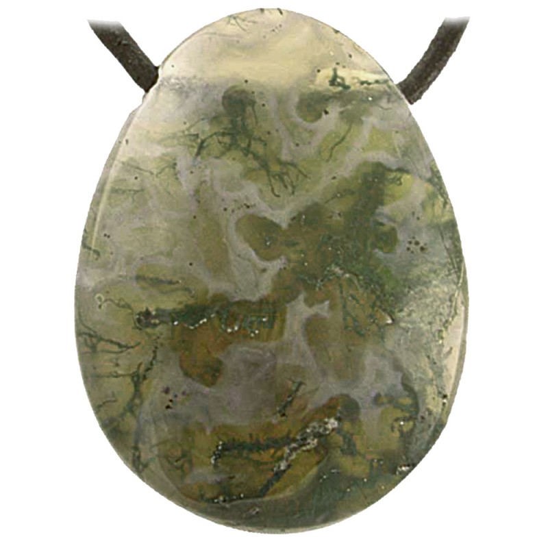 Pendentif Percé en Agate Mousse