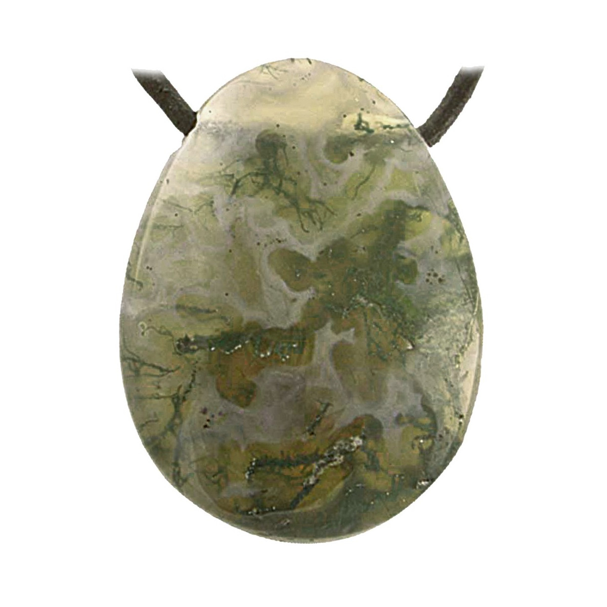 Pendentif Percé en Agate Mousse