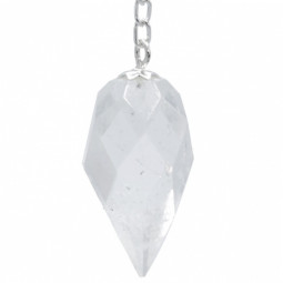 Pendule en Cristal de Roche - Goutte Facettée