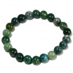 Bracelet Boules en Agate Mousse