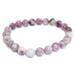 Bracelet Boules en Lépidolite Violette
