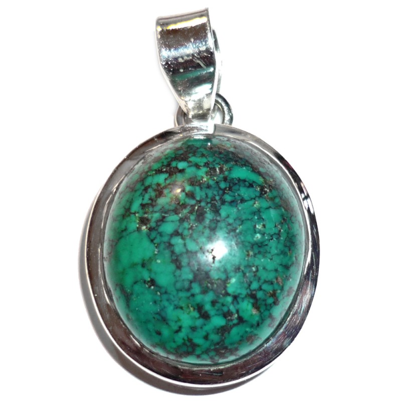 Pendentif Mexicain En Turquoise Sur Monture En Argent Sterling - Neuf Jamais Porté