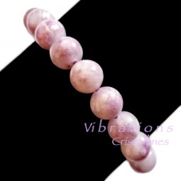 Bracelet Boules en Lépidolite Violette