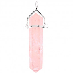 Pendentif Pointe en Quartz Rose