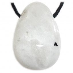 Pendentif Percé en Pierre de Lune Blanche