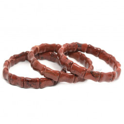 Bracelet Bamboo en Jaspe Rouge Vibrations Cristallines