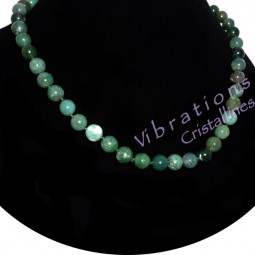 Collier Boules en Agate Mousse