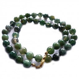 Collier Boules en Agate Mousse