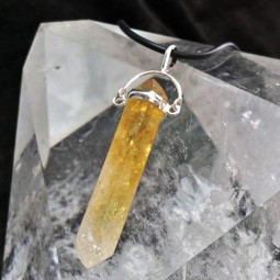 Pendentif Pointe en Citrine & Argent