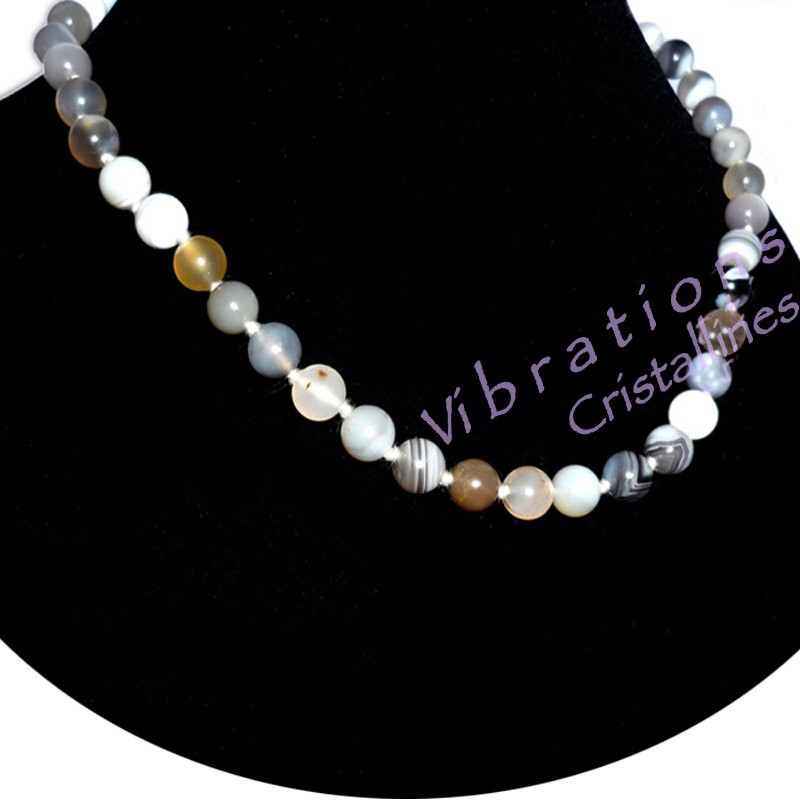 Collier Boules en Agate Boules de 6 ou 8mm