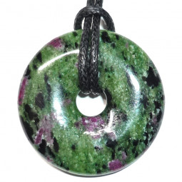 Pendentif Donut en Rubis sur Zoïsite