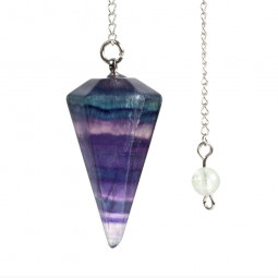 Pendule Cône en Fluorite Multicolore