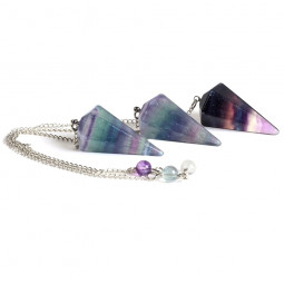 Pendule Cône en Fluorite Multicolore