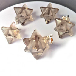 Pendentif Merkaba en Quartz Fumé