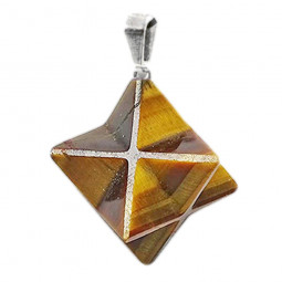 Pendentif Merkaba en Oeil de Tigre