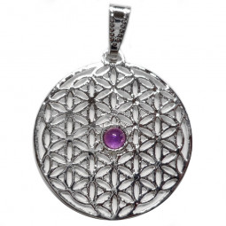 Pendentif Fleur de Vie en Améthyste