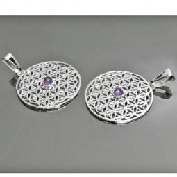 Pendentif Fleur de Vie en Améthyste