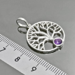 Pendentif Arbre de Vie en Argent et Améthyste
