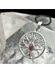 Pendentif Arbre de Vie en Argent et Rubis