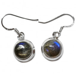 Boucles d'Oreilles en Labradorite & Argent