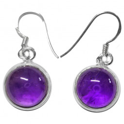 Boucles d'Oreilles en Améthyste & Argent