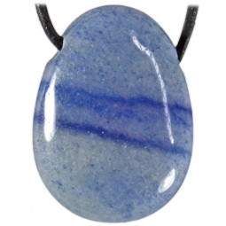 Pendentif Percé en Aventurine Bleue