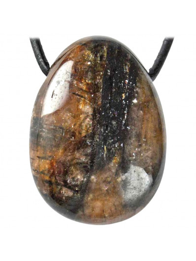 Pendentif Goutte En Chiastolite (pierre Naturelle) - Marque Naturosphère - Neuf Avec étiquettes