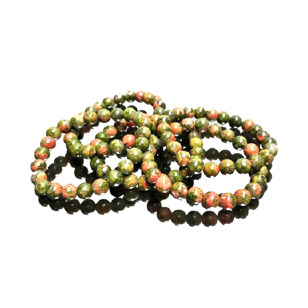 Bracelet en Unakite - Boules de 6, 8 ou 10 mm