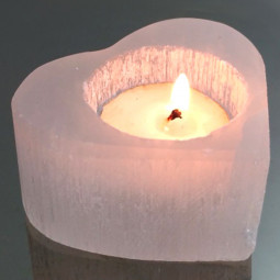 Photophore Coeur en Sélénite