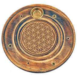 Brûle-Encens Fleur de Vie en Bois