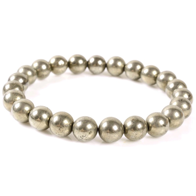 Bracelet Boules en Pyrite - perles de 8mm