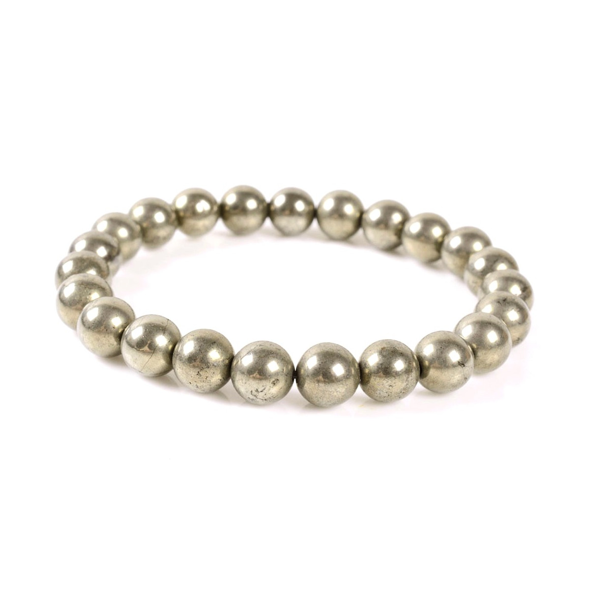 Bracelet Boules en Pyrite - perles de 8mm