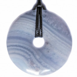 Pendentif Donut en Calcédoine Bleue