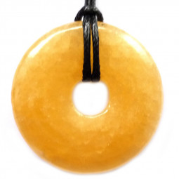 Pendentif Donut en Calcite Jaune