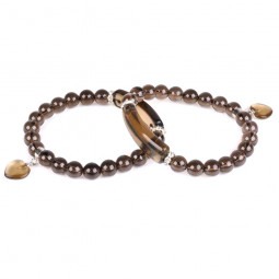 Bracelet Charme en Quartz Fumé